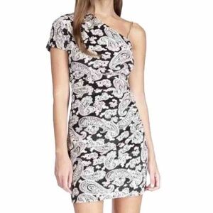 NWT MICHAEL Michael Kors Paisley Velvet One Sleeve Mini Dress - size S